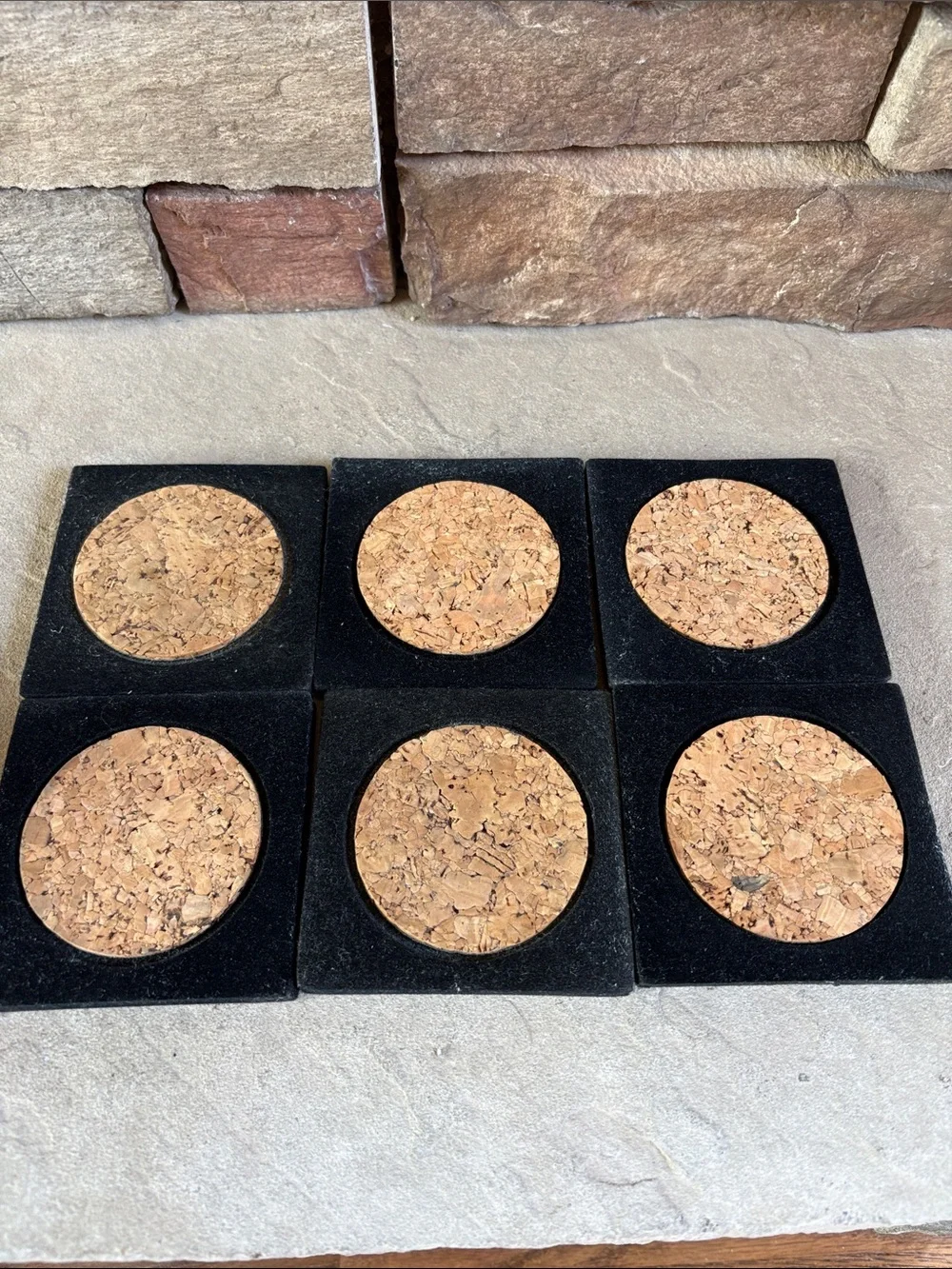 Vintage brass shell coaster holder with coasters